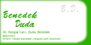 benedek duda business card